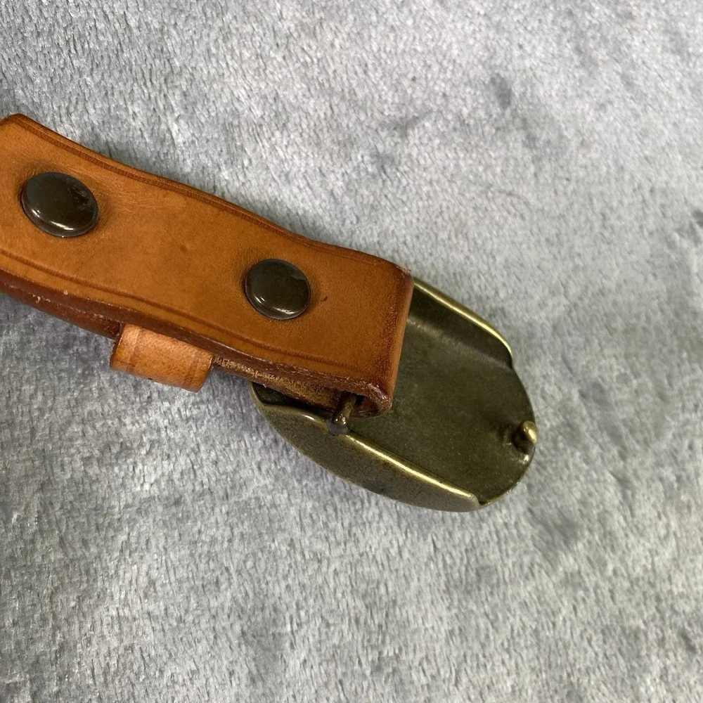 Vintage Polo Ralph Lauren Belt‎ Mens Size 36 Brown Leather Brass Pony Buckle 70s